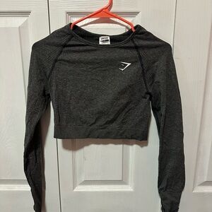 size m gymshark flex long sleeve (gray)